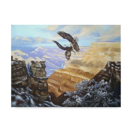 D. Rusty Rust 'Eagles' Canvas Art,24x32